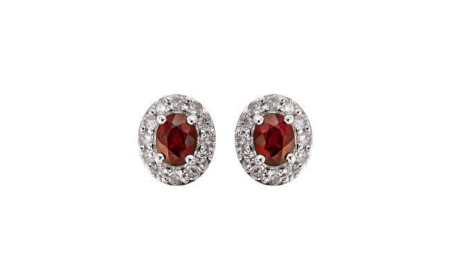 Gems One 10Kt White Gold Diamond (1/6Ctw) & Ruby (3/8 Ctw) Earring - ER31974-1WDR