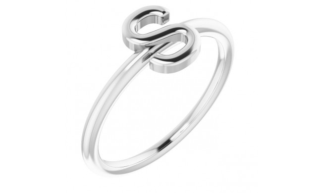 14K White Initial S Ring - 51895209P