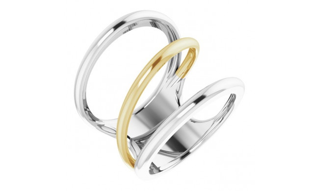 14K White & Yellow Freeform Ring - 65212460000P