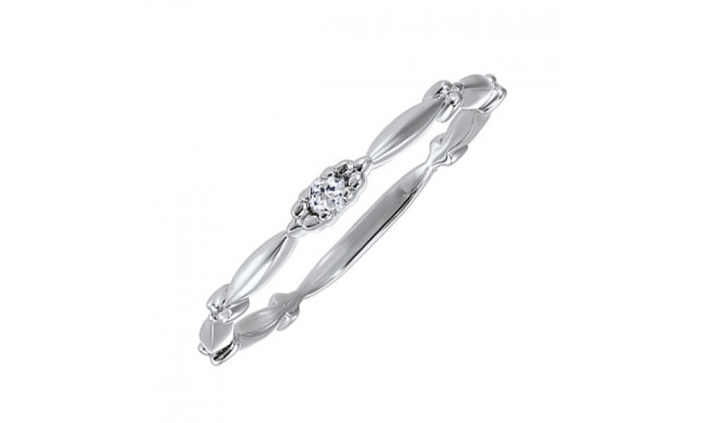 Gems One 10Kt White Gold White Topaz (1/20 Ctw) Ring - RG72936-1WNWT