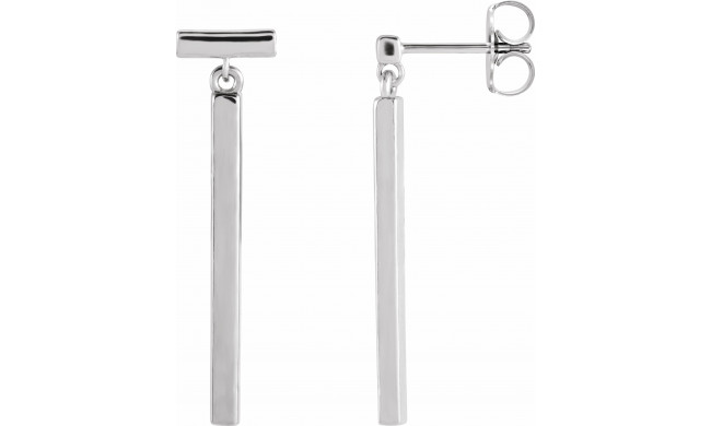 14K White Articulated Bar Earrings - 87209108P