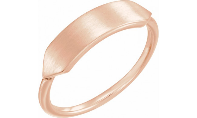 14K Rose 19.7x5 mm Geometric Signet Ring - 51718103P