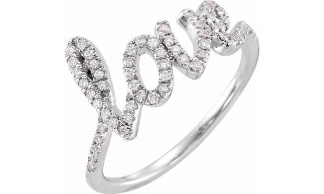 14K White 1/4 CTW Diamond Love Ring - 653604601P