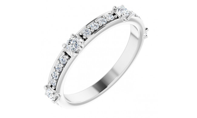 14K White 2.5 mm Round 1/2 CTW Diamond Anniversary Band - 123154604P