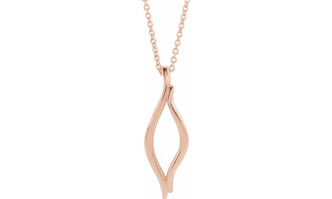 14K Rose Freeform 16-18 Necklace - 86741602P