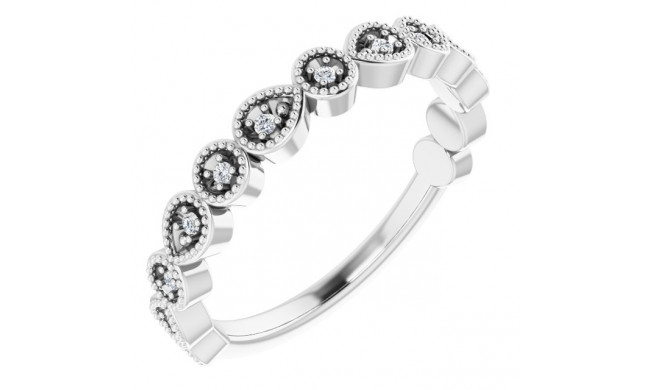 14K White .07 CTW Diamond Anniversary Band - 123070600P