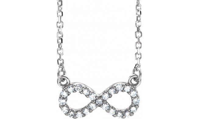 14K White 1/8 CTW Diamond Infinity 16 1/2 Necklace - 6707284408P