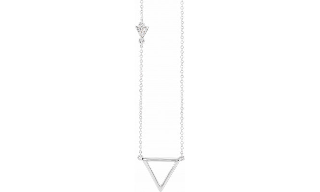 14K White .05 CTW Diamond Triangle 16-18 Necklace - 65230160001P