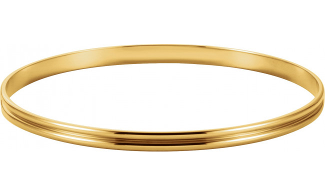 14K Yellow 4 mm Grooved Bangle Bracelet - BRC81102932P