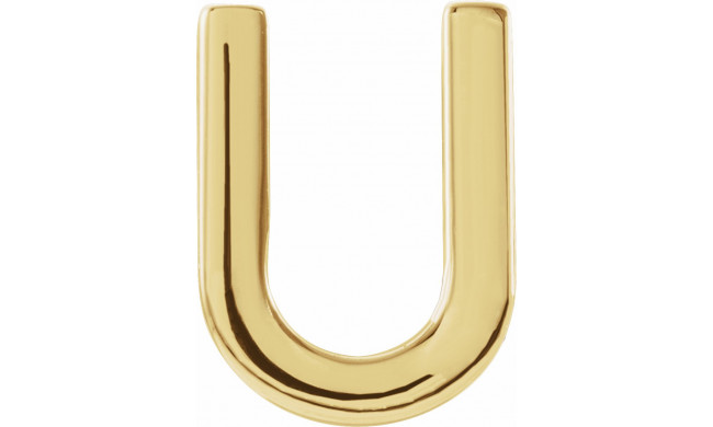 14K Yellow Single Initial U Earring - 86800222P