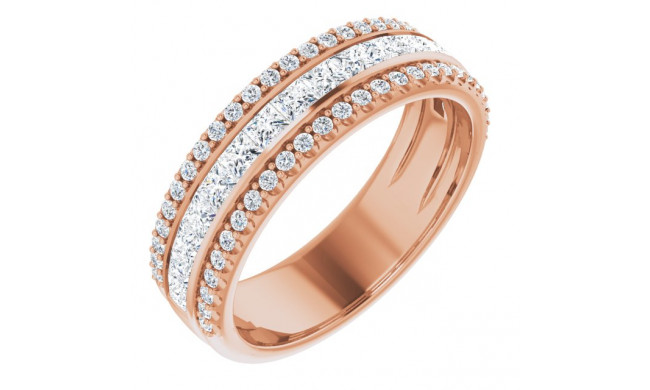 14K Rose 1 1/8 CTW Diamond Anniversary Band - 123296602P