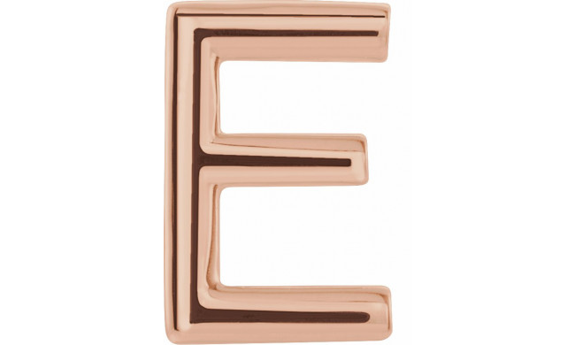 14K Rose Single Initial E Earring - 86800127P