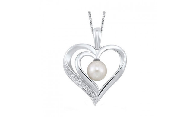 Gems One Silver Cubic Zirconia & Pearl (1 Ctw) Pendant - PD10232-SSW