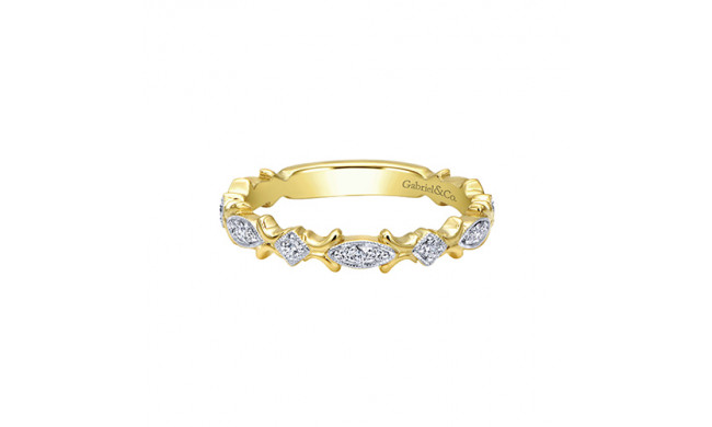 Gabriel & Co. 14k Yellow Gold Diamond Stackable Ladies' Ring