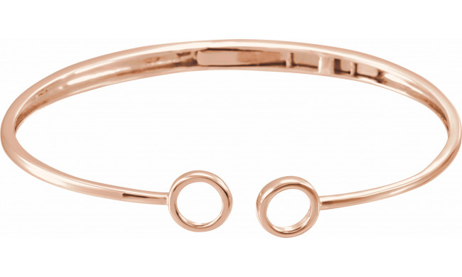 14K Rose Hinged Circle Cuff 7 Bracelet - 65211760002P