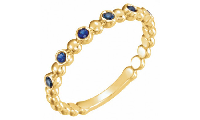 14K Yellow Blue Sapphire Stackable Ring - 71814601P