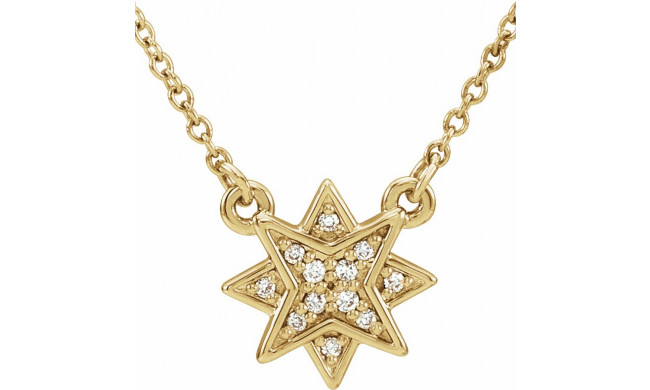 14K Yellow .04 CTW Diamond Star 16-18  Necklace - 86436601P