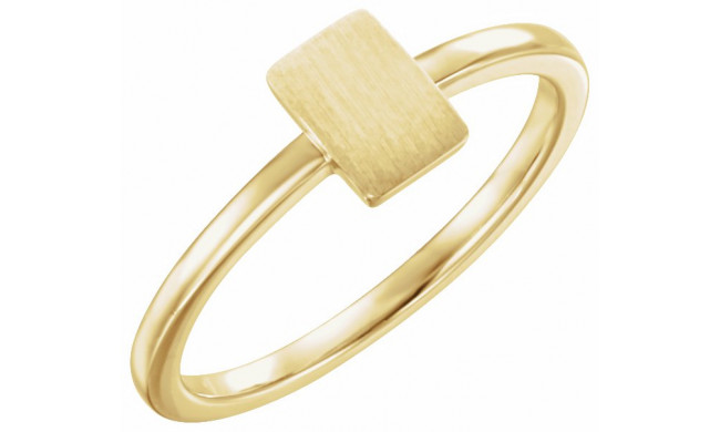 14K Yellow 7x5 mm Rectangle Signet Ring - 51563102P