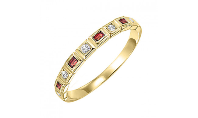 Gems One 14Kt Yellow Gold Diamond (1/10Ctw) & Garnet (1/6 Ctw) Ring - FR1225-4YD