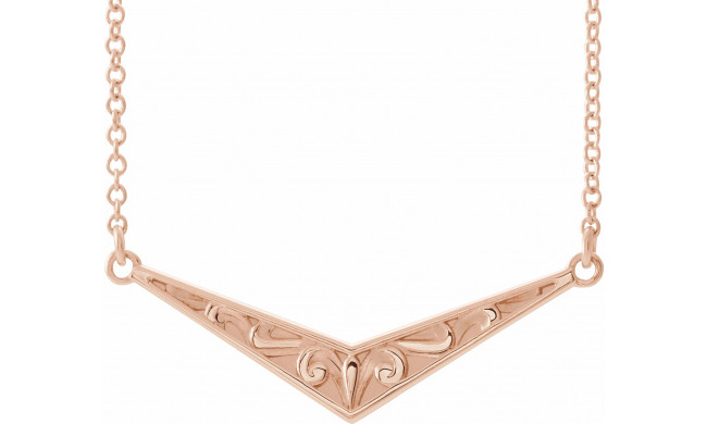 14K Rose Sculptural V 18 Necklace - 86850607P