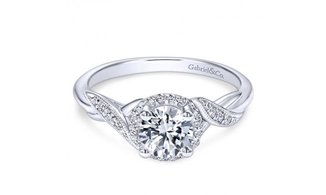 Gabriel & Co. 14k White Gold Contemporary Halo Engagement Ring - ER11828R3W44JJ