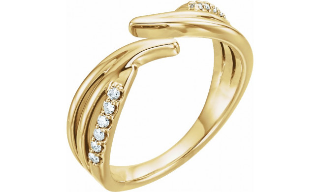 14K Yellow 1/8 CTW Diamond Bypass Ring - 123168601P