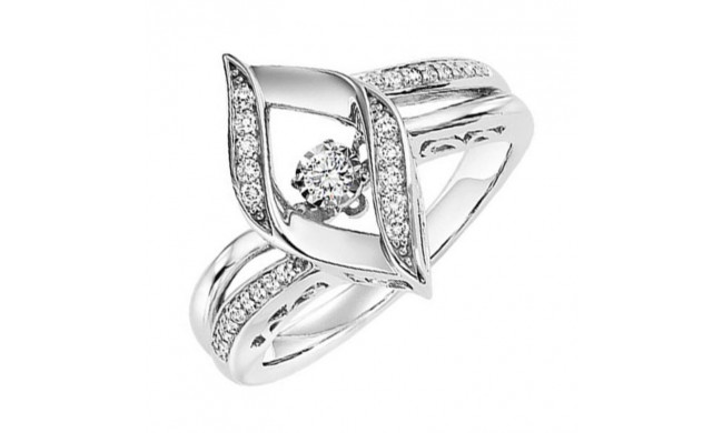 Gems One Silver (SLV 995) & Diamonds Stunning Fashion Ring - 1/6 ctw - ROL1190-SSD