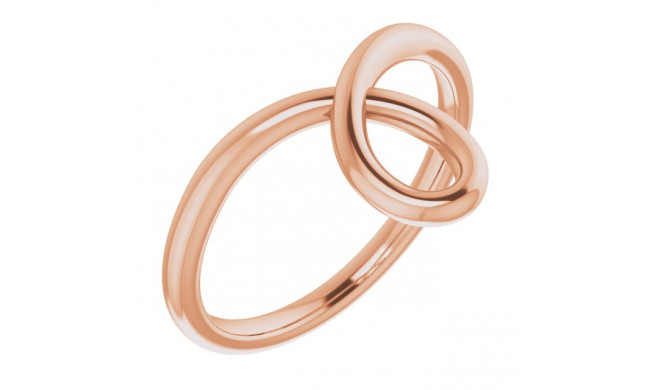 14K Rose Looped Bypass Ring - 52057103P