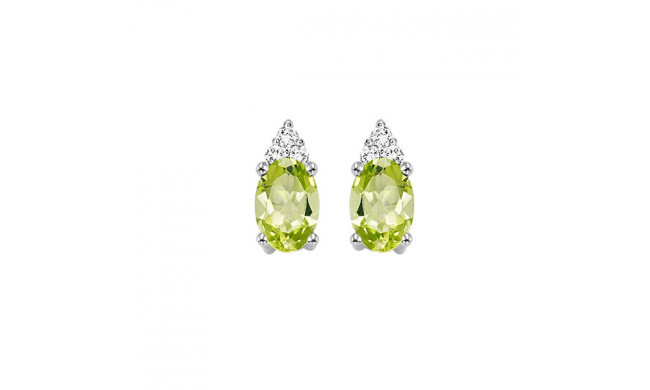 Gems One 10Kt White Gold Diamond (1/20Ctw) & Peridot (5/8 Ctw) Earring - FE4026-1WDD