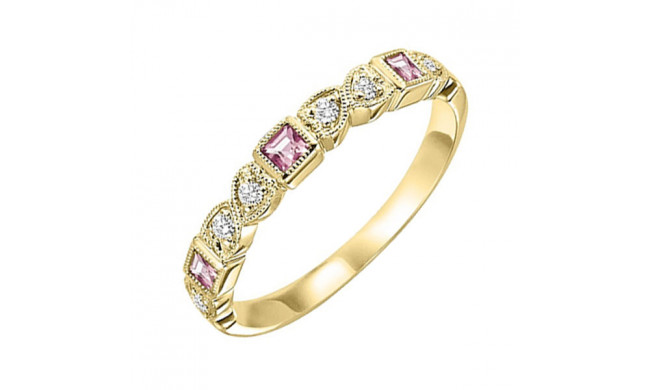 Gems One 10Kt Yellow Gold Diamond (1/10Ctw) & Syn Alexandrite (1/6 Ctw) Ring - FR1263-1YD