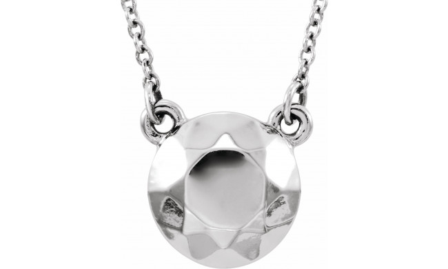 14K White Faceted Design Circle 16.5 Necklace - 86232101P