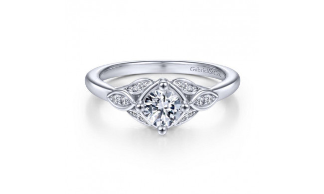 Gabriel & Co. 14k White Gold Art Deco Straight Engagement Ring - ER14657R2W44JJ