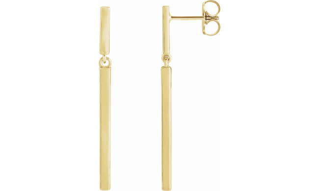 14K Yellow 25.9x1.8 mm Articulated Bar Earrings - 87195100P