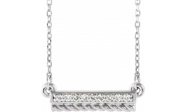 14K White/Yellow .08 CTW Diamond Rope Bar 16-18 Necklace - 86660610P