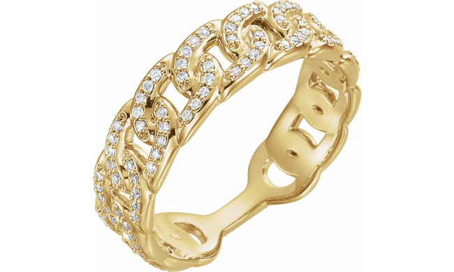 14K Yellow 1/4 CTW Diamond Stackable Chain Link Ring - 123098601P