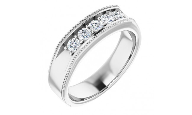 14K White 1/2 CTW Diamond Men's Ring - 1232916014P