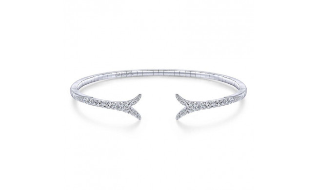 Gabriel & Co. 14k White Gold Demure Diamond Bangle Bracelet - BG3913-65W45JJ