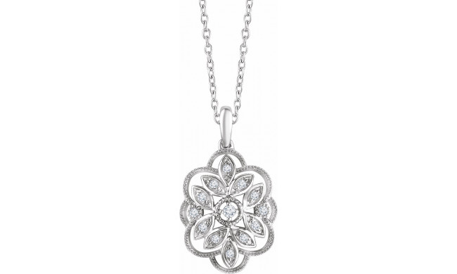 14K White 1/6 CTW Diamond 16-18 Necklace - 65260160000P