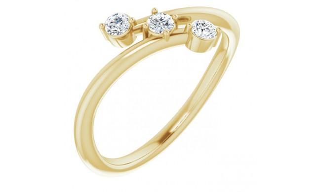 14K Yellow 1/5 CTW Diamond Three-Stone Bypass Ring - 123822601P