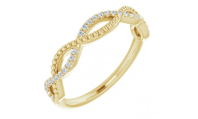 14K Yellow 1/8 CTW Diamond Infinity-Inspired Beaded Anniversary Band - 123115601P