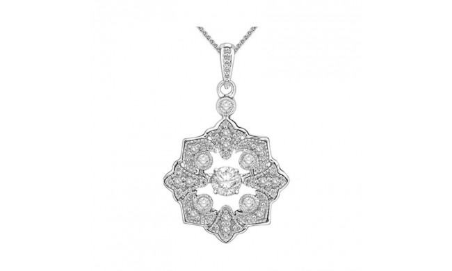 Gems One Silver (SLV 995) & Diamonds Stunning Neckwear Pendant - 1/3 ctw - ROL1115-SSD