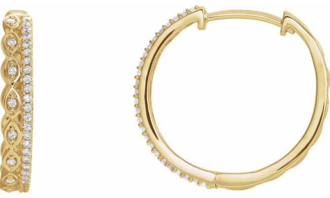 14K Yellow 1/4 CTW Diamond Geometric Hoop Earrings - 653410600P