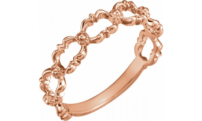 14K Rose Stackable Bead Ring - 51651103P