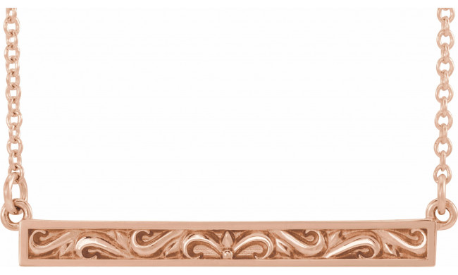 14K Rose Sculptural-Inspired Bar 16-18 Necklace - 86703602P