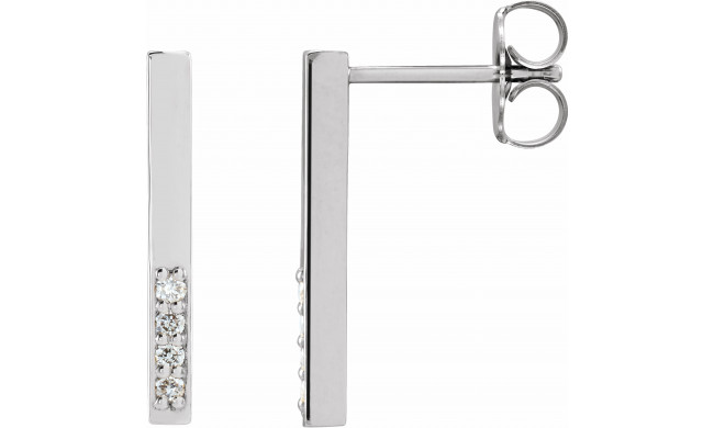 14K White .07 CTW Diamond Bar Earrings - 86730600P