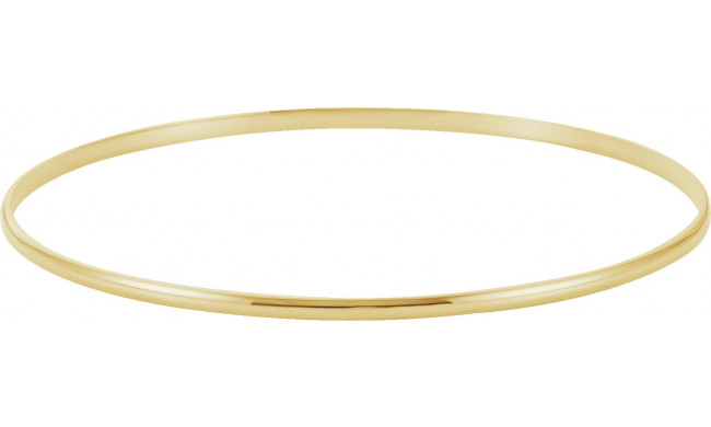 14K Yellow 2 mm Half Round Bangle 7 1/2 Bracelet - BRC111647P