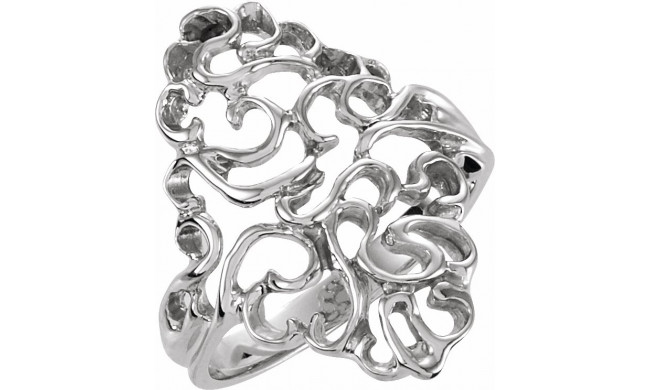 14K White Freeform Ring - 536018576P