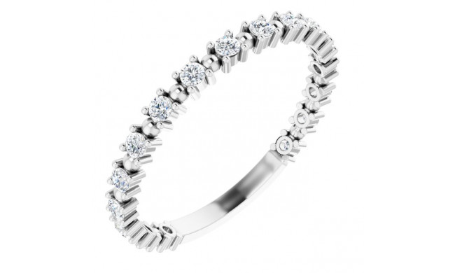 14K White 1/3 CTW Diamond Beaded Anniversary Band - 123202600P