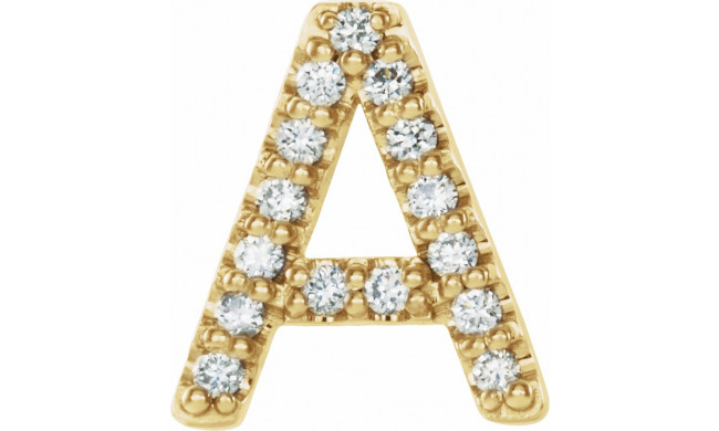 14K Yellow .06 CTW Diamond Single Initial A Earring - 867976001P