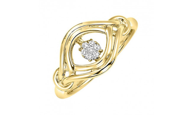 Gems One Silver (SLV 995) Diamond Rhythm Of Love Fashion Ring  - 1/10 ctw - ROL1175-SSYD
